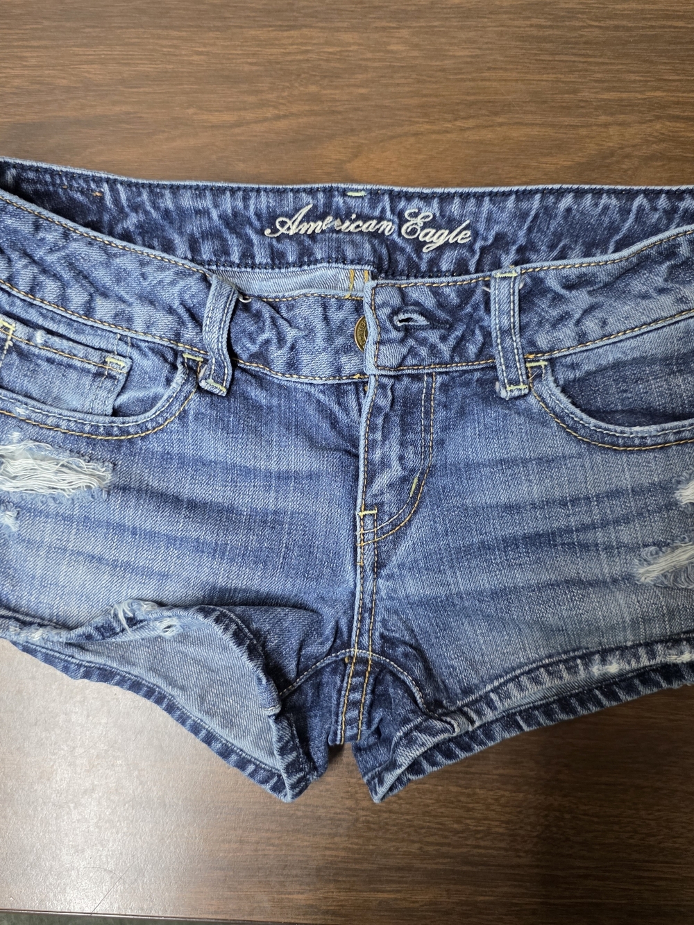 American Eagle Outfitters Women's Blue Denim Cutoff Shorts